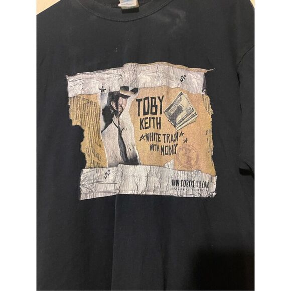 Toby Keith Shirt Distressed White Trash with Money black tee XL - Picture 3 of 6